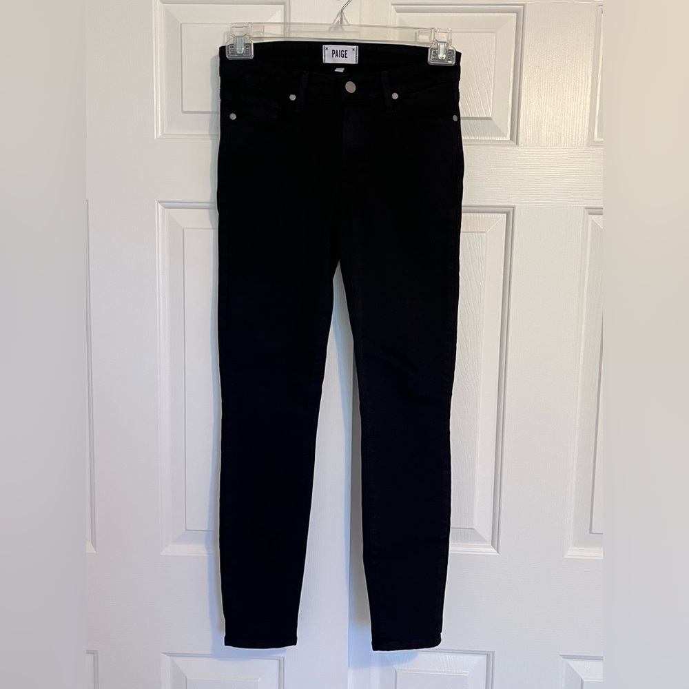 PAIGE Verdugo Ankle, High Rise Skinny, Black, size 27